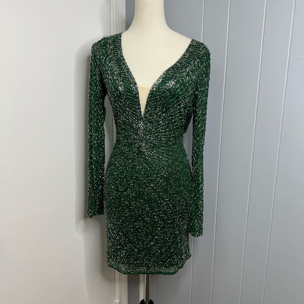 Elegant Hunter Green Sequin Dress